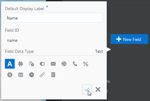 Text field pop-up box