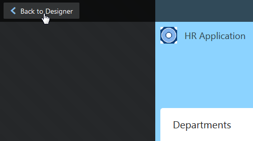 Back to Designer button in Test Environment