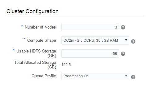 Cluster Configuration parameters