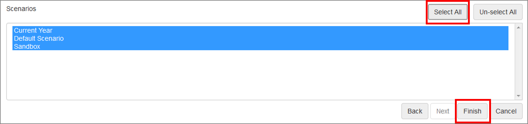 Select All Scenarios