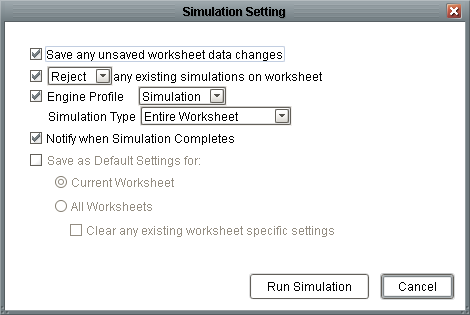 Simulation Settings