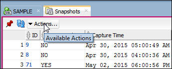 highlight Actions Pulldown