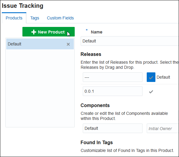 Issue Tracking page