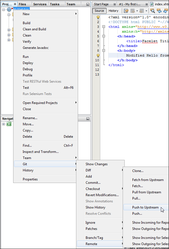 Pushing file to remote repository