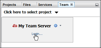 Log in to team server