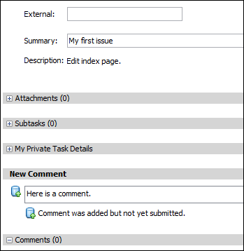 New Comment field