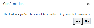 Confirm enable features