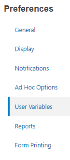 User Variables