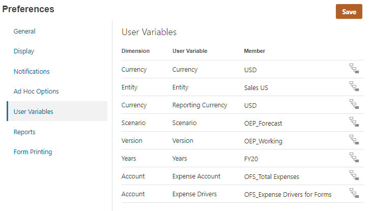 User Variables