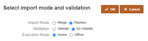 Import mode and validation