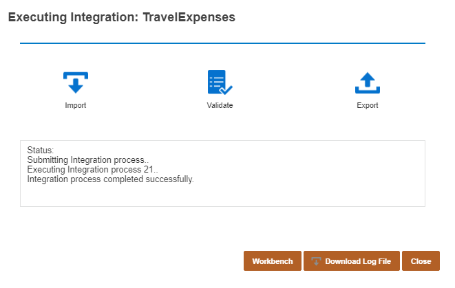 Integration completed successfully