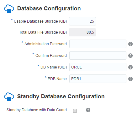 Database Configuration section