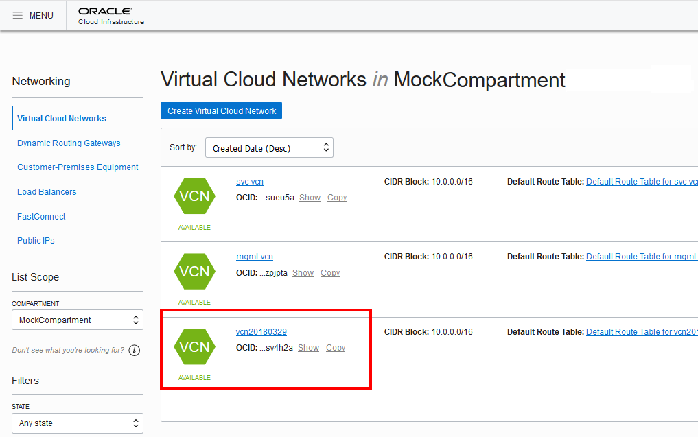 Virtual Cloud Networks