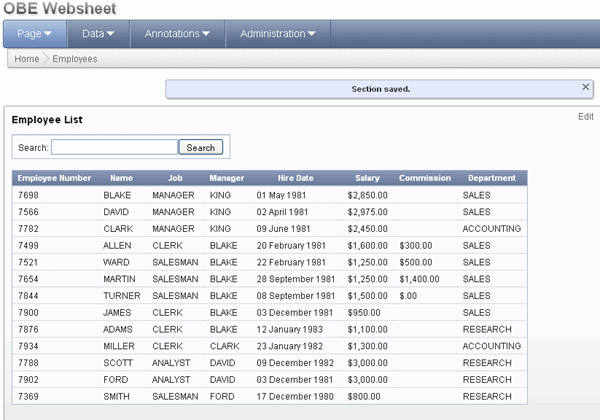 Building a Websheet Application in Oracle Application Express 4.0