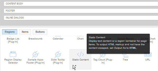 Selecting a static content region