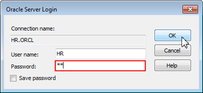 Code First: Enter hr as the password