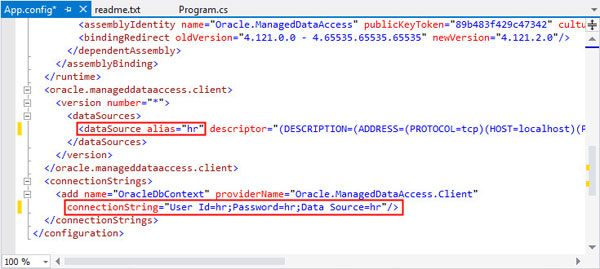 Code First: Open App.config