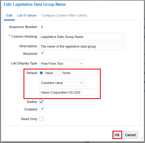 Default the legislative data group