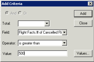 MS Query Add Criteria