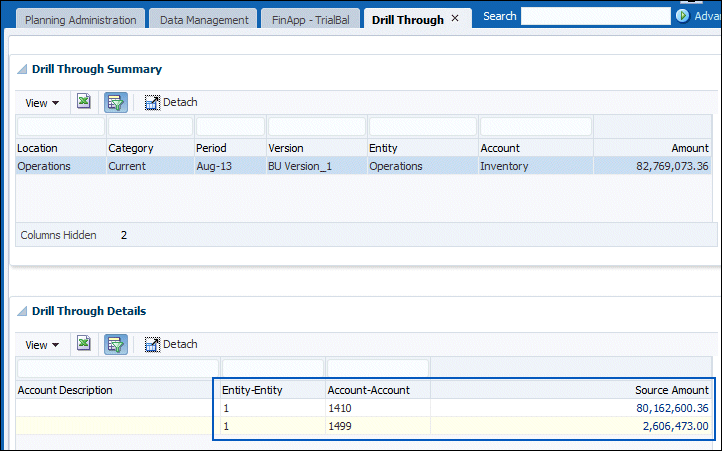 Drill Through Summary