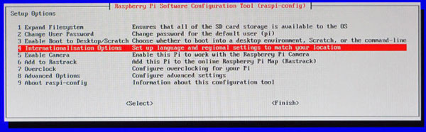 Raspberry Configuration Screen