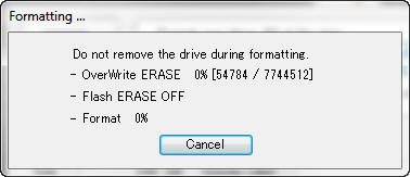 Formatter Progress dialog