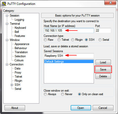 PuTTY Configuration