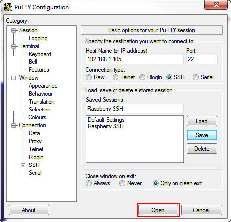 PuTTY Configuration