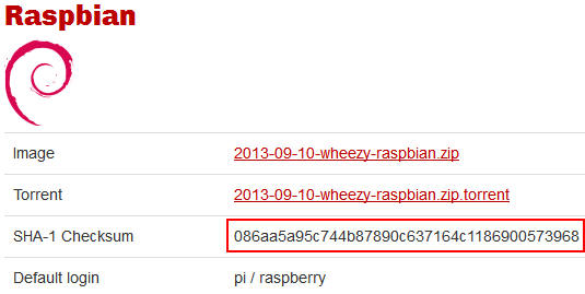 Raspberry Pi Downloads page, Raspbian section