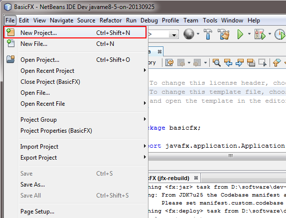 NetBeans Window