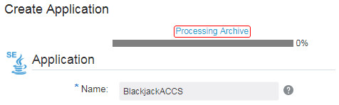 Processing Archive message on the Create Application page