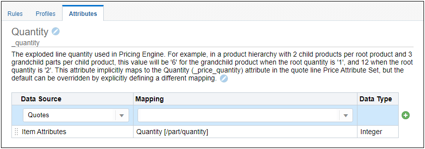 Pricing Engine Quantity Attribute