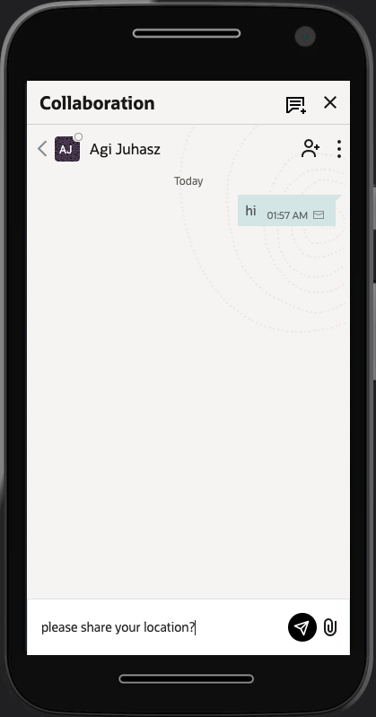 This screenshot shows the input field on a mobile device.