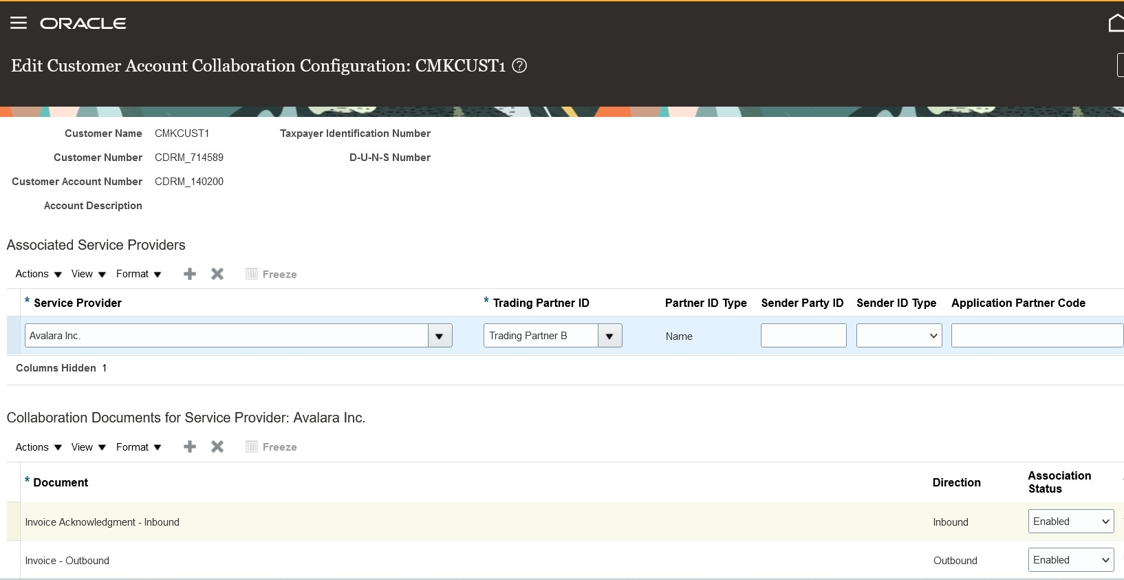 Screen capture that shows how you exchange documents with suppliers for a new service provider.