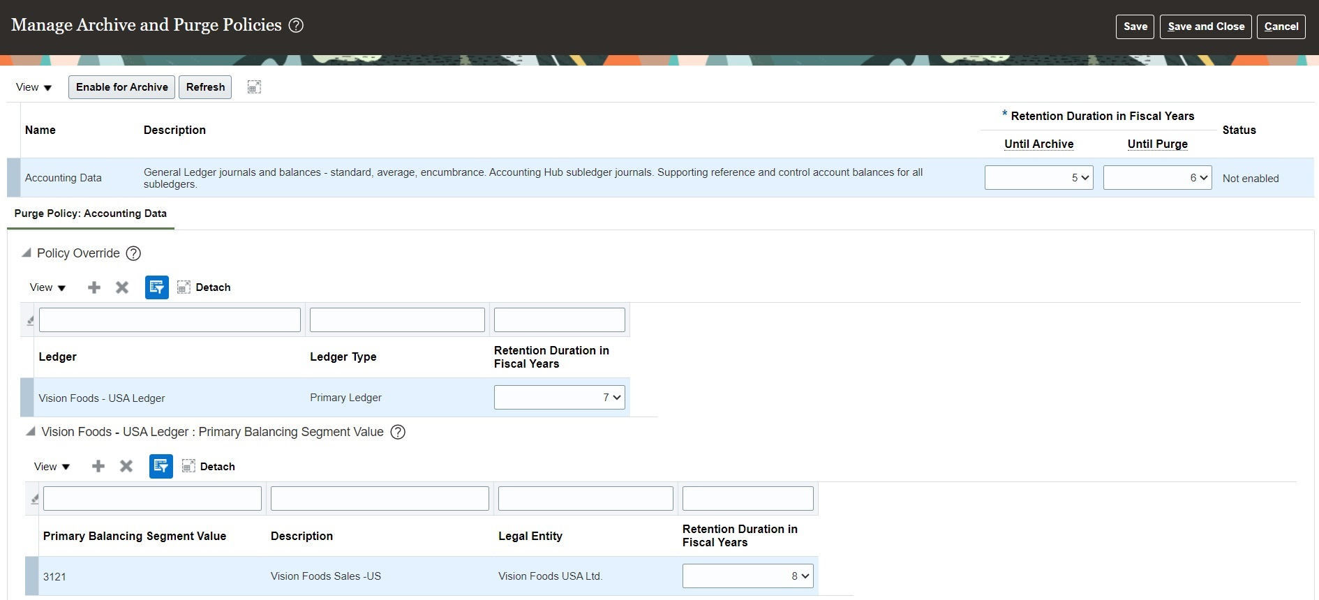 Manage Archive and Purge Policies