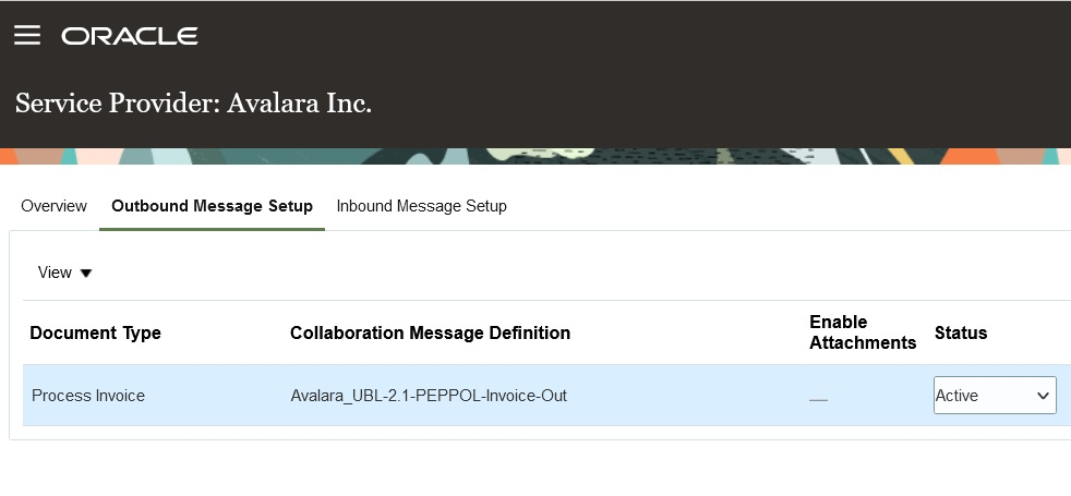 Avalara– Outbound Message Setup