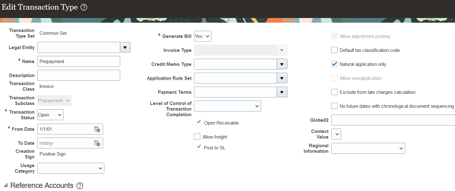 Prepayment Transaction Type