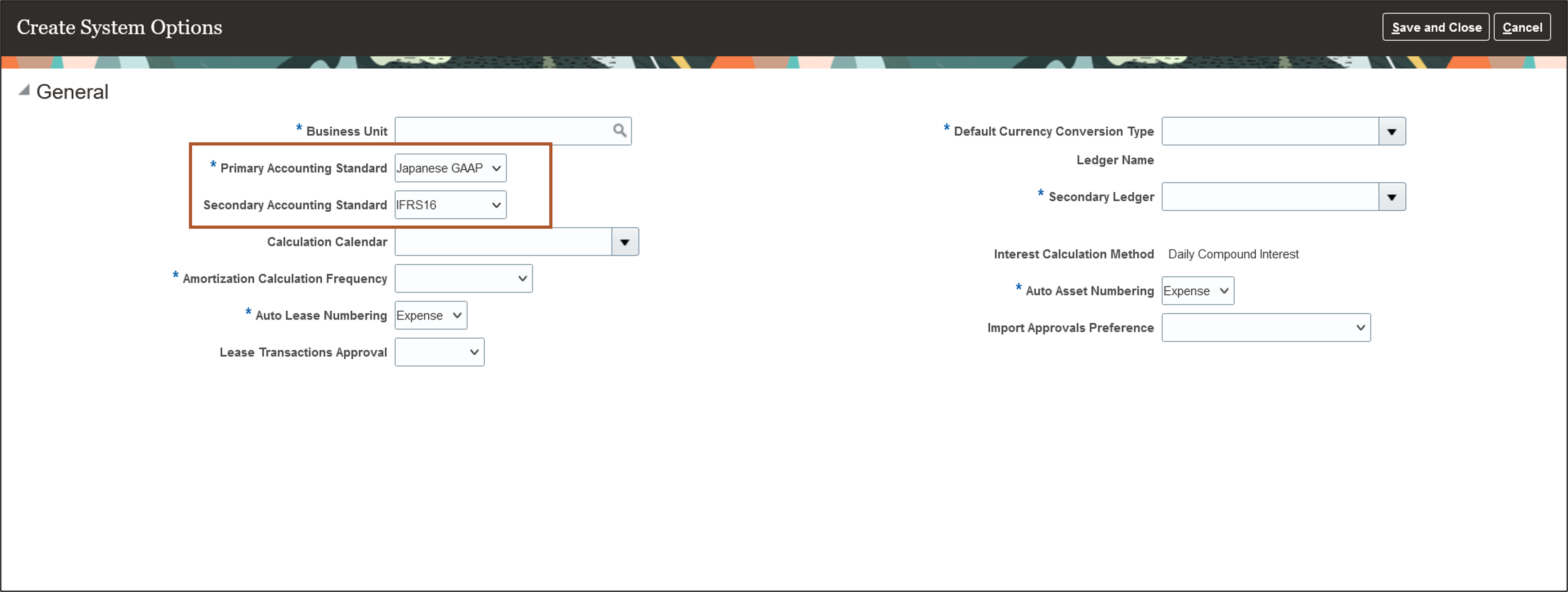 Configure System Options
