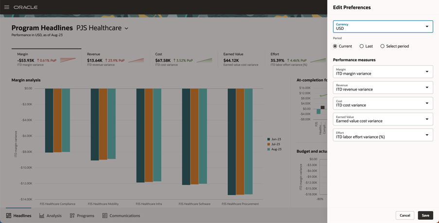 Editing Preferences for Program Headlines