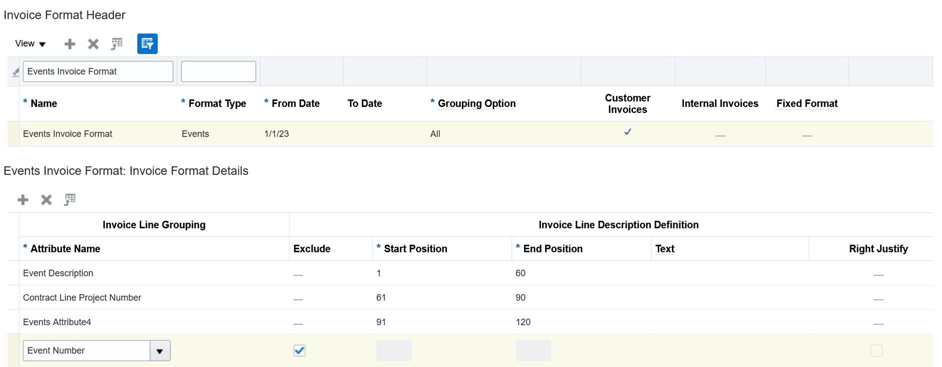 Manage Invoice Formats