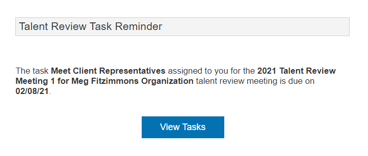 The image shows a task reminder notification, which has a View Tasks button.