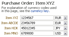 Multiple Currencies in Editable Format in Form Layout with Instruction Text