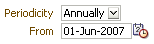 Periodicity field as a select choice list