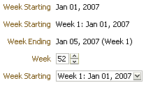 A form showing both read-only and editable week options.