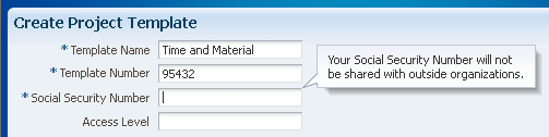 Field-Level Instruction Text: an explanatory note displayed next to one of the fields in a form.