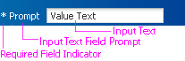 Input Text Field in Global Layer, featuring a Required Field Indicator, the input text prompt and the input text area. </p>