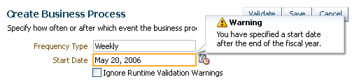 A single component message in a note window, where the message is displayed next to a form field that has focus.