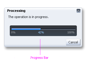 Processing Dialog with a progress bar.