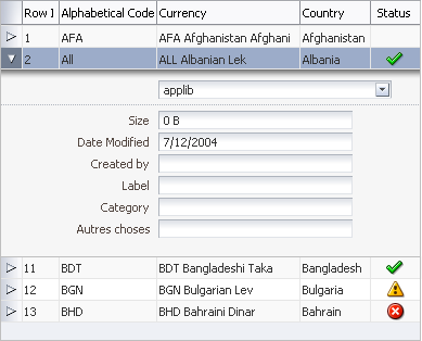 Table with Row Details Region Expanded