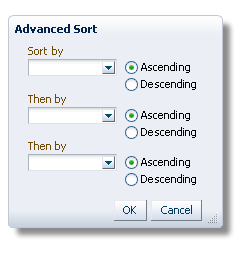 Advanced Sort Dialog